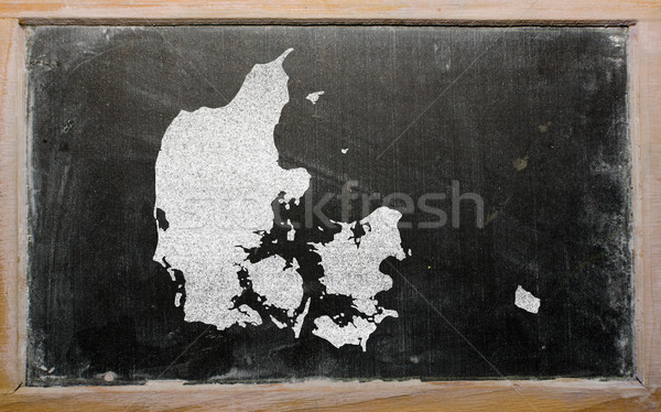 outline map of denmark on blackboard  Stock photo © vepar5