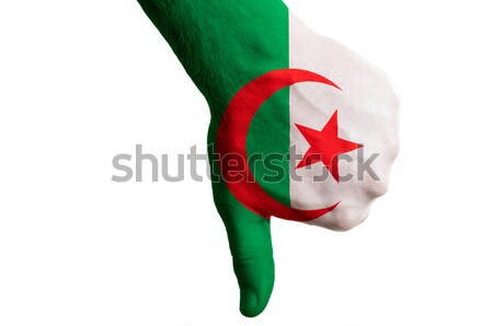 algeria national flag thumb down gesture for failure made with h Stock photo © vepar5