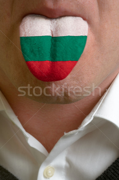 man tongue painted in bulgaria flag symbolizing to knowledge to  Stock photo © vepar5