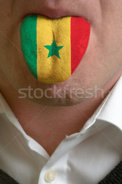 Om limbă vopsit Senegal pavilion cunoştinţe Imagine de stoc © vepar5