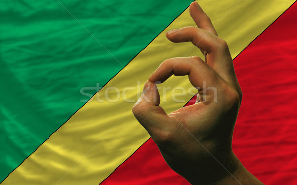 ok gesture in front of congo national flag Stock photo © vepar5