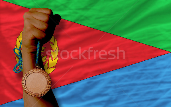 Bronze medal for sport and  national flag of  of eritrea    Stock photo © vepar5