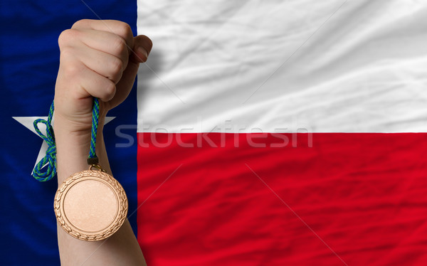 Bronze medal for sport and  flag of american state of texas    Stock photo © vepar5