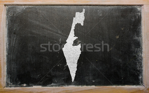 Foto d'archivio: Contorno · mappa · Israele · lavagna · disegno