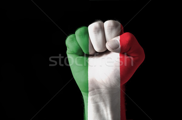 ököl festett színek Olaszország zászló alacsony Stock fotó © vepar5