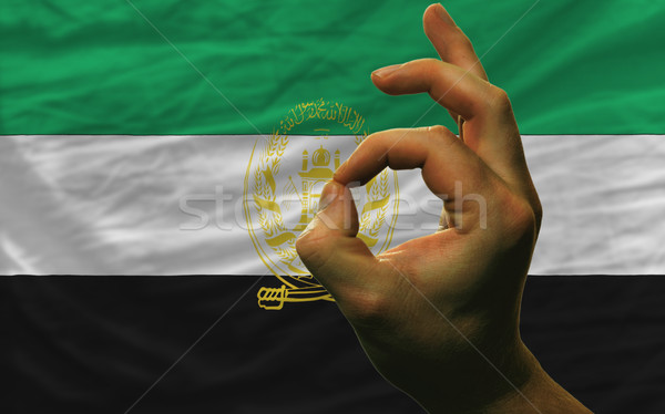 導致 手勢 阿富汗 旗 男子 顯示 商業照片 © vepar5