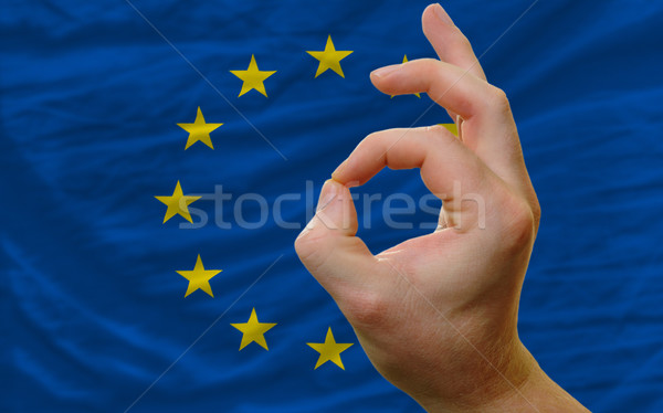 導致 手勢 歐洲 旗 男子 顯示 商業照片 © vepar5