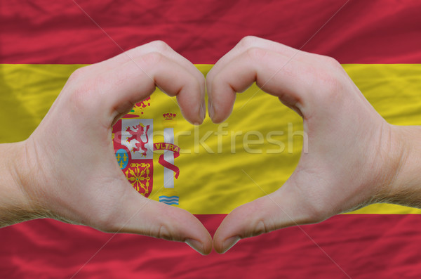 心臟 愛 手勢 手 旗 西班牙 商業照片 © vepar5