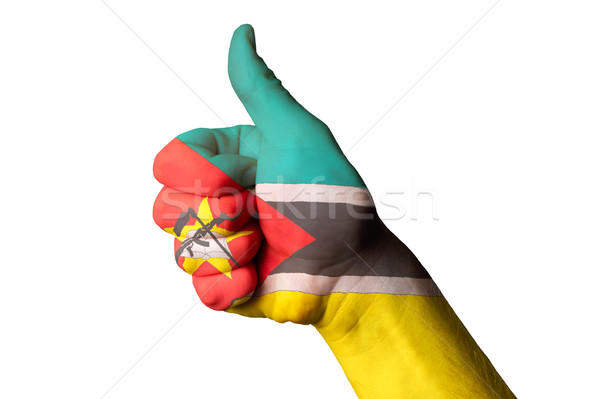 mozambique national flag thumb up gesture for excellence and ach Stock photo © vepar5