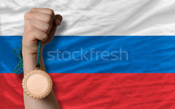 Bronze medal for sport and  national flag of russia    Stock photo © vepar5