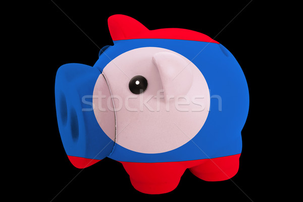 piggy rich bank in colors national flag of laos   for saving mon Stock photo © vepar5