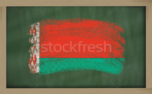 national flag of belarus on blackboard painted with chalk Stock photo © vepar5