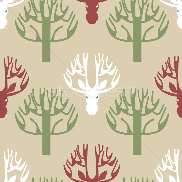 Tree and deer print Stock photo © veralub