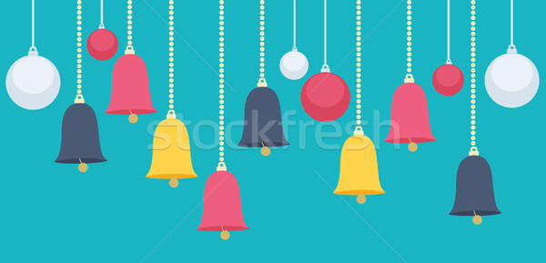 Hanging Christmas Bells and Balls Graphic Design Stock photo © veralub