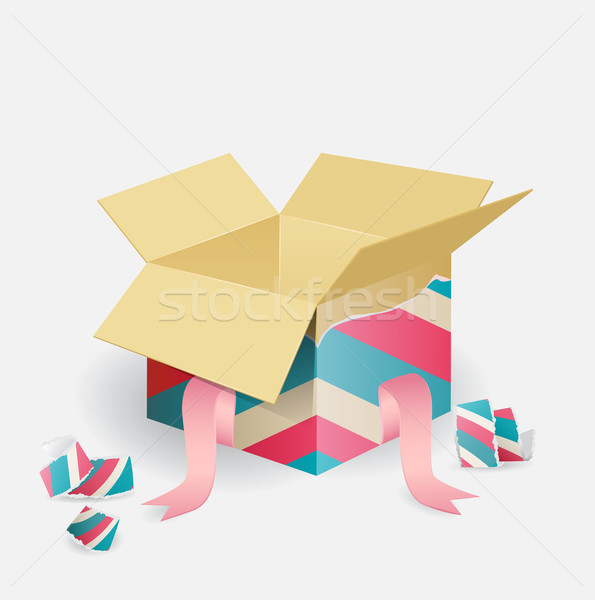 Colorful opened striped gift box Stock photo © veralub