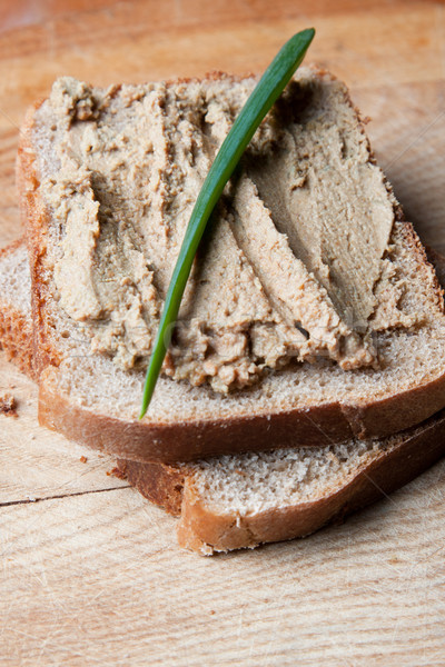 Liver pate on sliced bread Stock photo © veralub