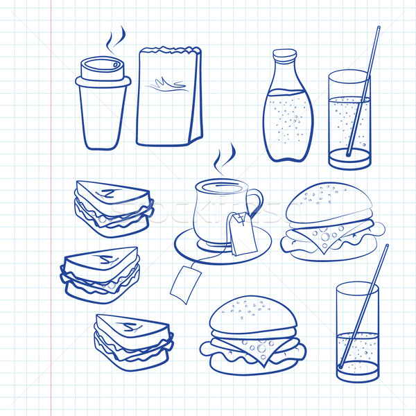 Hand drawn outlines of food Stock photo © veralub