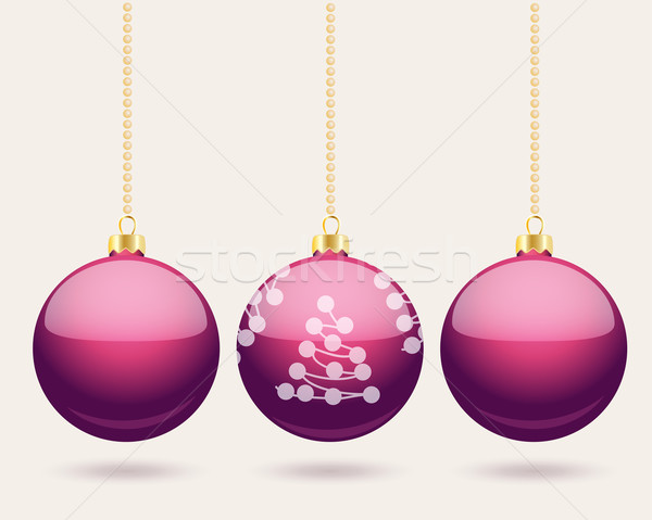 Suspendu pourpre Noël trois rangée [[stock_photo]] © veralub