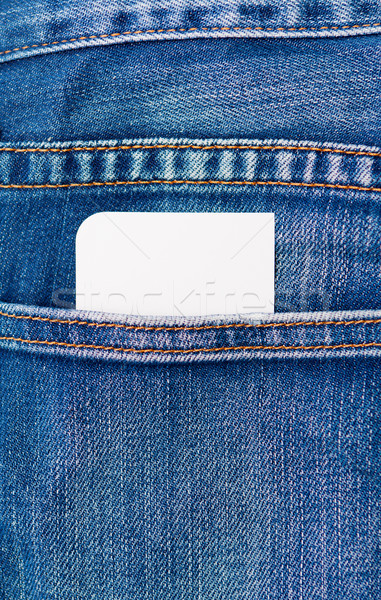 Carte vierge jeans poche blanche carte sur Photo stock © veralub