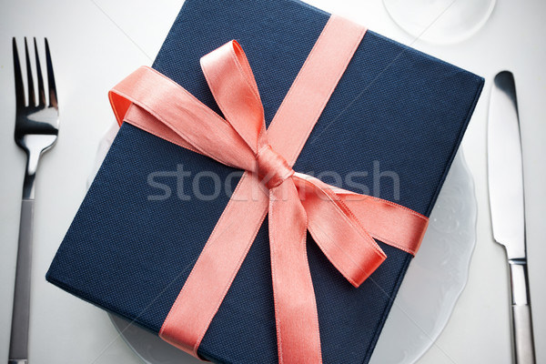 Romantique cadeau plaque blanche lieu argent [[stock_photo]] © veralub