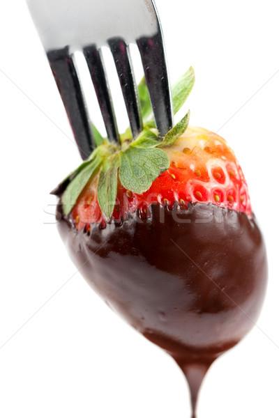 Fraîches fraise fondu chocolat rouge [[stock_photo]] © veralub