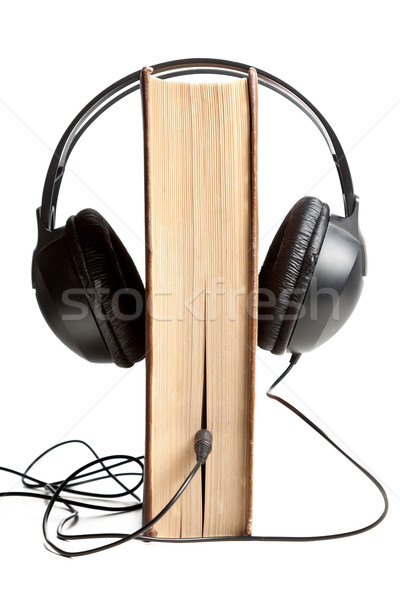 Book wired in to headphones Stock photo © veralub
