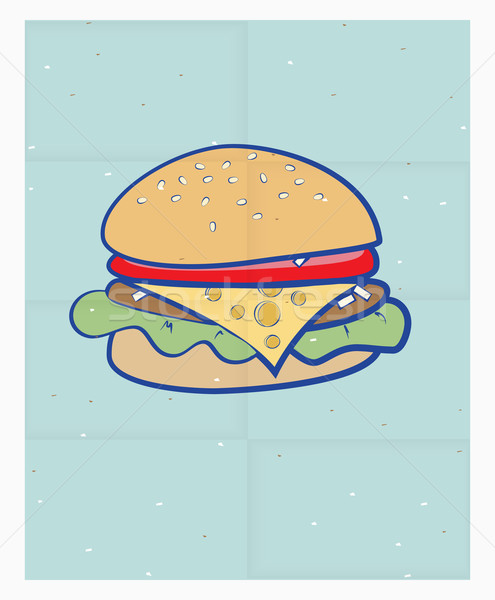 Desen animat cheeseburger poster gustos susan Imagine de stoc © veralub