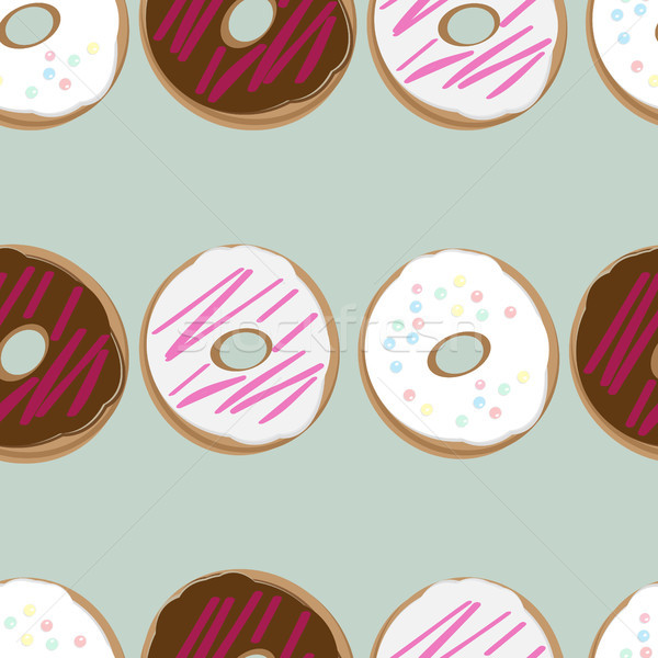 Design fraîches donuts chocolat rose [[stock_photo]] © veralub