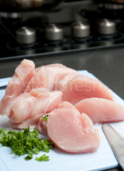 Diced healthy lean chicken pieces Stock photo © veralub