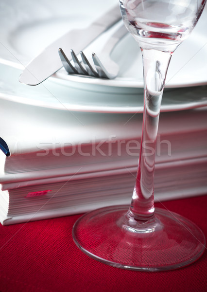 Books with a place setting Stock photo © veralub
