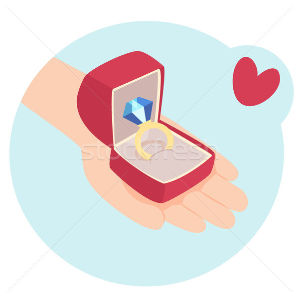 Romantique cadeau cartoon main [[stock_photo]] © veralub