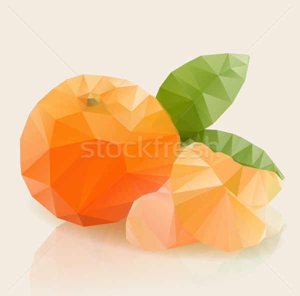 Fresh orange fruit, in modern triangulated style Stock photo © veralub