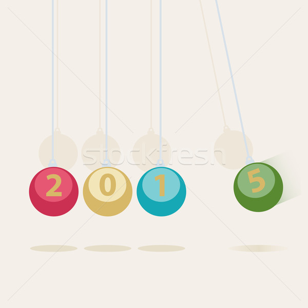 Newtons Cradle New Year card Stock photo © veralub