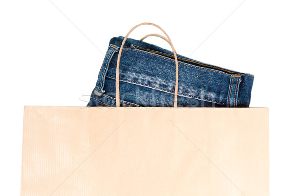 Jeans pakpapier zak paar nieuwe uit Stockfoto © veralub