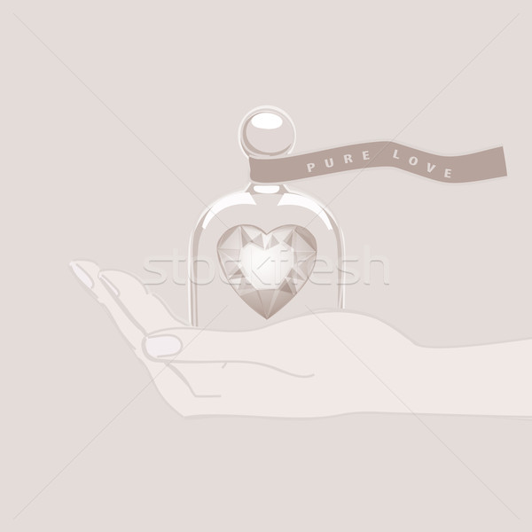 Hand giving the gift of a heart under a glass dome Stock photo © veralub