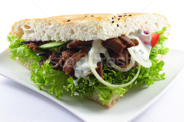 Pane cetriolo pomodori carne rosso cavolo Foto d'archivio © vertmedia