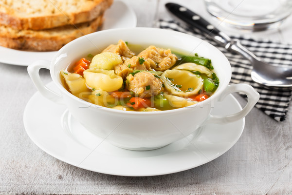 完全菜食主義者の ヌードル スープ 大豆 ハーブ 野菜 ストックフォト © vertmedia
