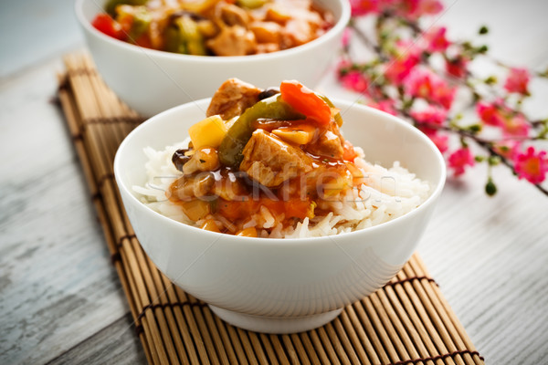 Rice with sweet and sour vegetables Stock photo © vertmedia