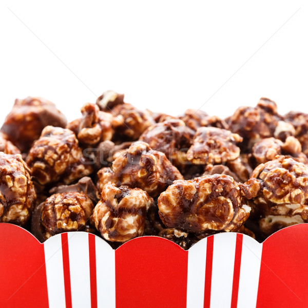Czekolady karmel popcorn świeże pokryty odizolowany Zdjęcia stock © vertmedia
