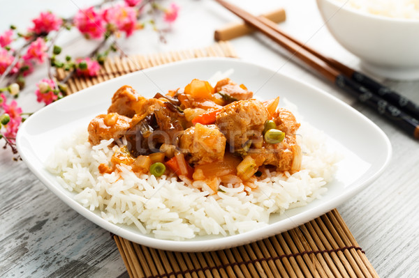 Rice with sweet and sour vegetables Stock photo © vertmedia