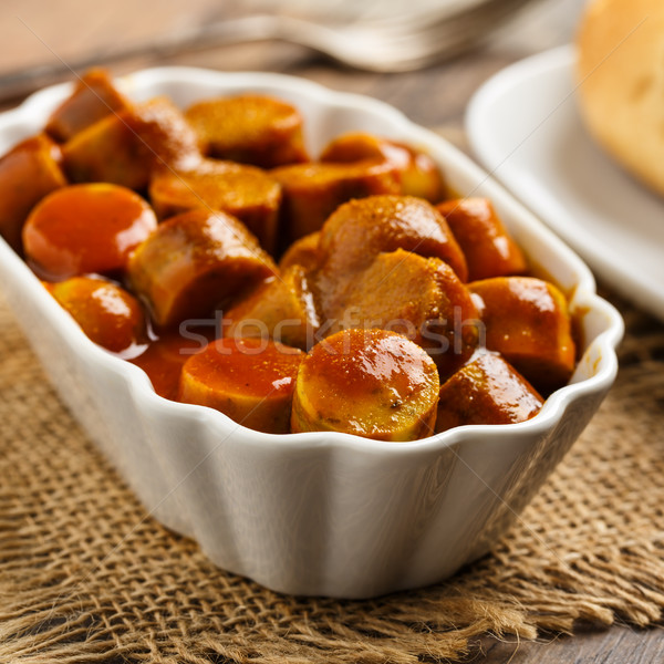 Cârnat piese alimente fierbinte piper fel de mâncare Imagine de stoc © vertmedia