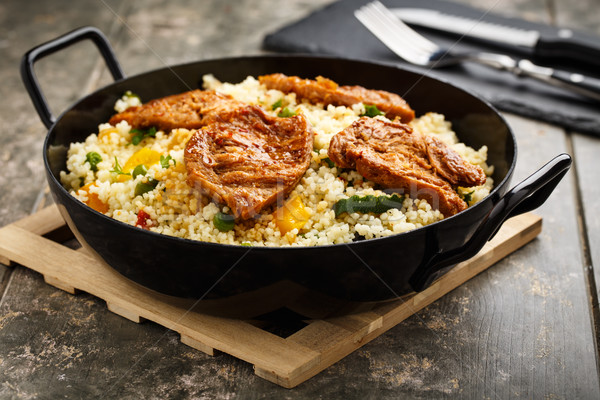 Cous cous with veggies and soy medaillons Stock photo © vertmedia