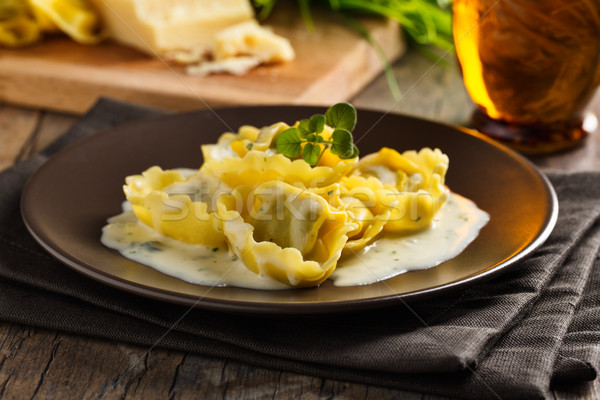 tortellonis with cheese sauce Stock photo © vertmedia
