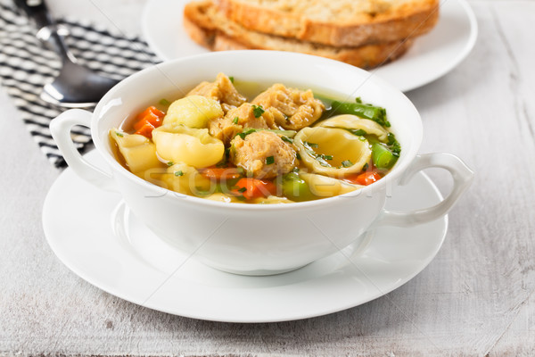 vegan noodle soup with soy chunks  Stock photo © vertmedia