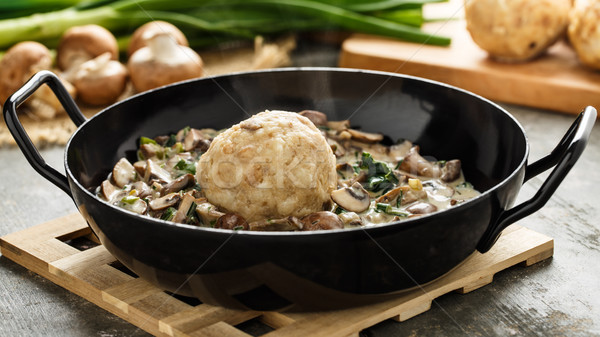 Stock photo: Bread dumpling with mushrooms