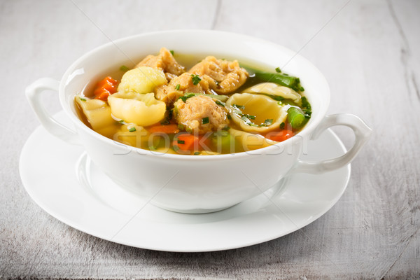 vegan noodle soup with soy chunks  Stock photo © vertmedia
