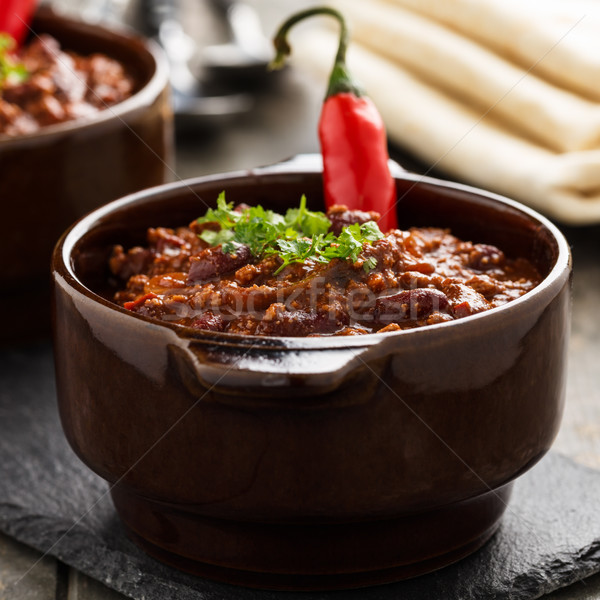 Chili peccato spezzatino fagioli soia carne Foto d'archivio © vertmedia