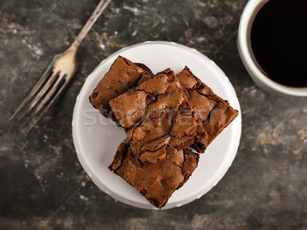 домашний десерта пластина кофе продовольствие шоколадом Сток-фото © vertmedia