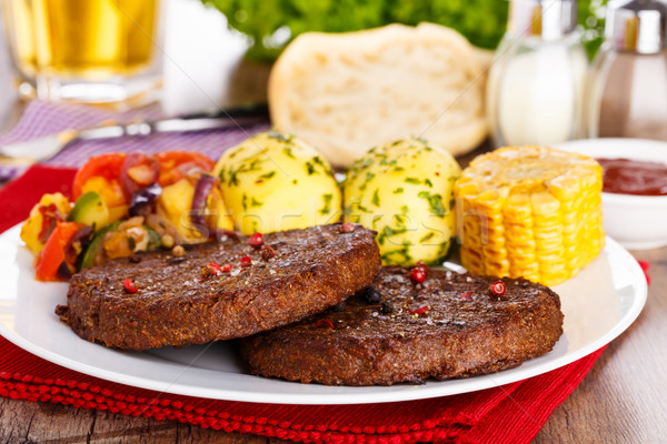 beefsteaks with grilled veggies Stock photo © vertmedia
