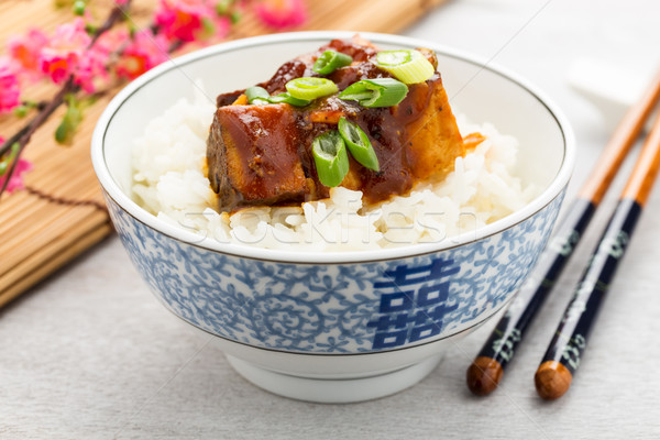 Barbecue tofu with rice Stock photo © vertmedia